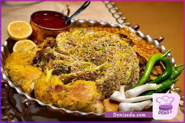 باقالی پلو با مرغ