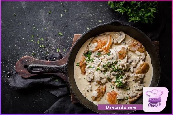 خوراک مرغ و قارچ