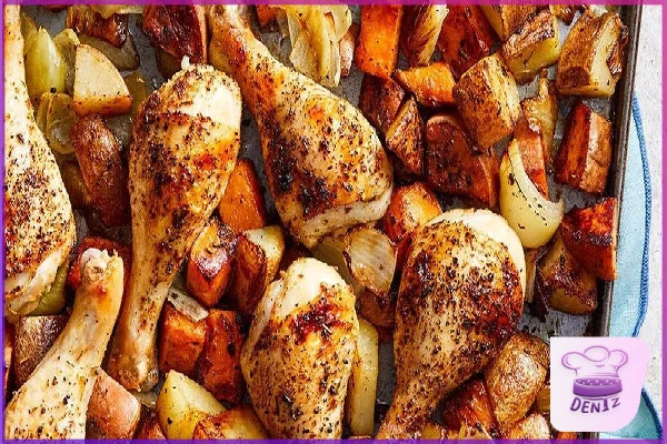 مزه دار كردن مرغ در فر