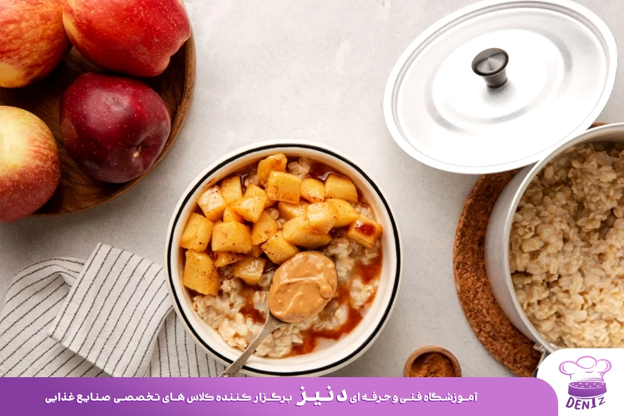 طرز تهیه اوتمیل سیب